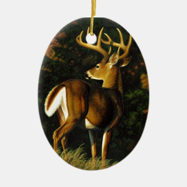 Whitetail Deer Trophy Buck Jagd Keramik Ornament (Vorne)