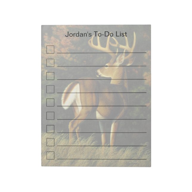 Whitetail Deer Trophy Buck Jagd Notizblock (Rotiert)