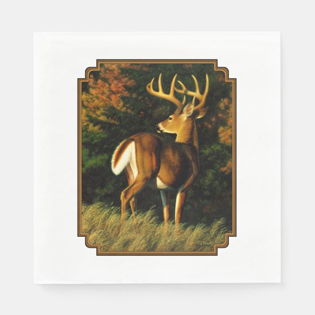 Whitetail Deer Trophy Buck Jagd Serviette (Vorderseite)