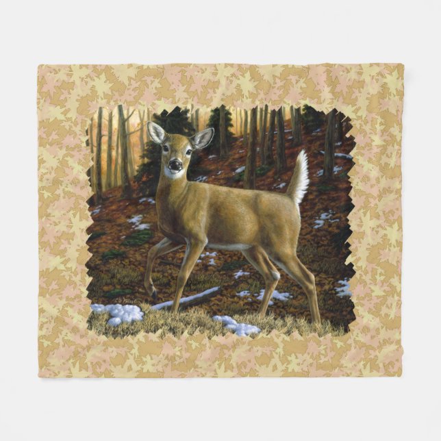 Whitetail Doe Fleecedecke (Vorderseite (Horizontal))