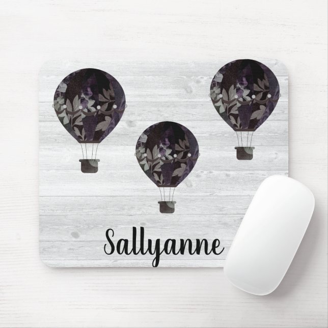 WHITEWASH RUSTIC HET AIR BALLOON KUNSTBAR MOUSEPAD (Mit Mouse)