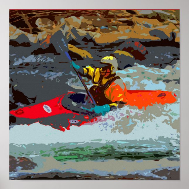 Whitewater Kayak Poster (Vorne)