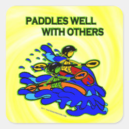 Whitewater Paddle gut mit anderen Quadratischer Aufkleber