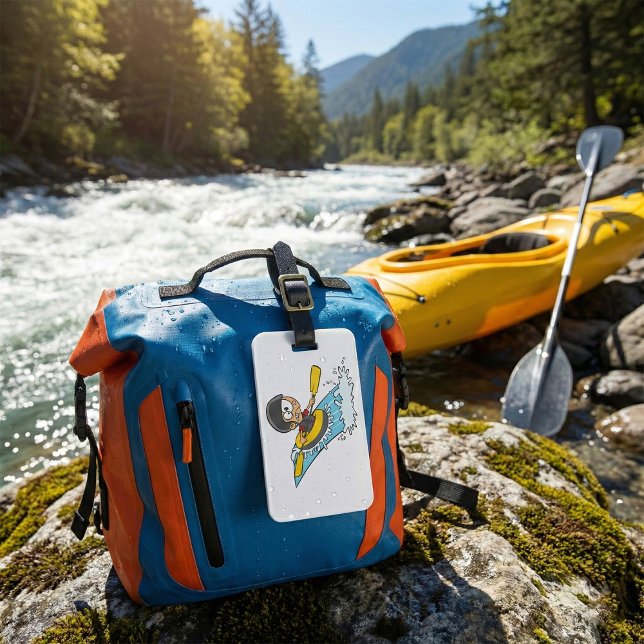 Whitewater Rafting Adventure mit Scared Boy Gepäckanhänger (Von Creator hochgeladen)