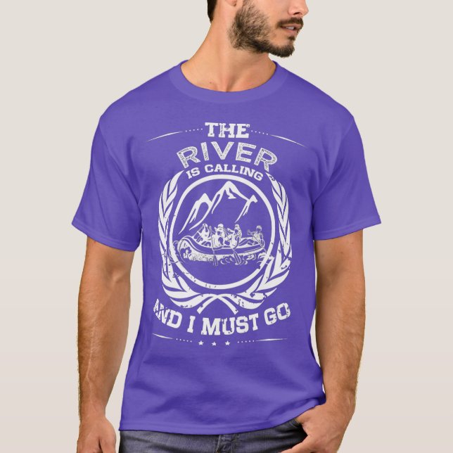 Whitewater Rafting Distressed River Raft T-Shirt (Vorderseite)