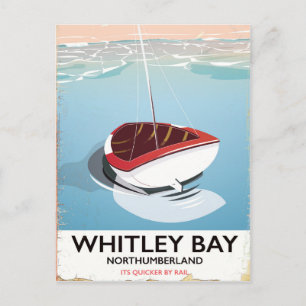 Whitley Bay Northumberland Vintage Reiseplakat Postkarte