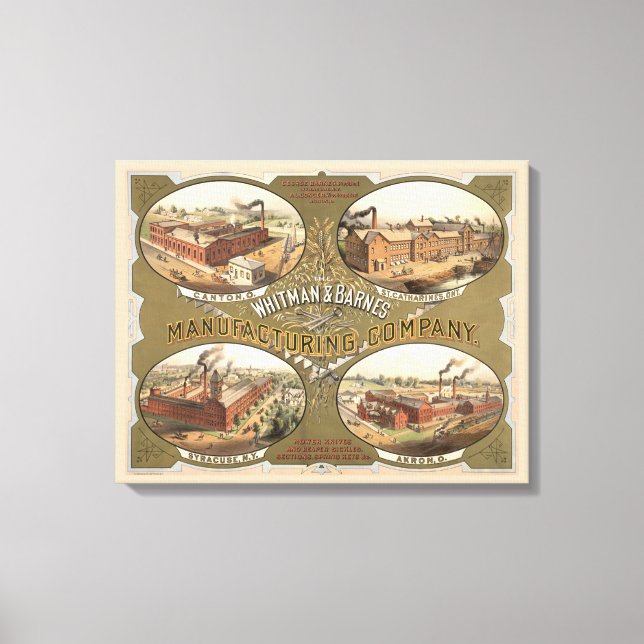 Whitman & Barnes Manufacturing Company. Leinwanddruck (Vorderseite)