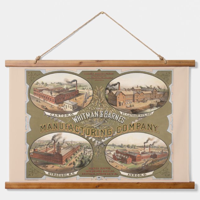 Whitman & Barnes Manufacturing Company. Wandteppich Mit Holzrahmen (Vorne)