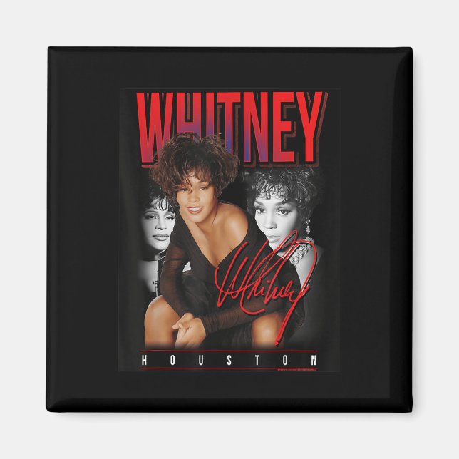 Whitney Houston Retro Foto Collage Magnet (Vorne)