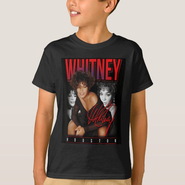 Whitney Houston Retro Foto Collage T-Shirt (Vorderseite)