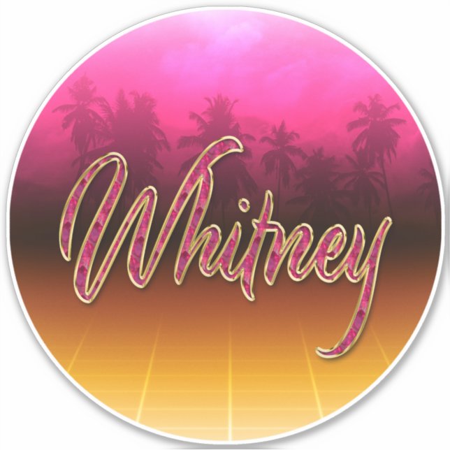 Whitney Prénom Golden Pink Autocollants (Devant)