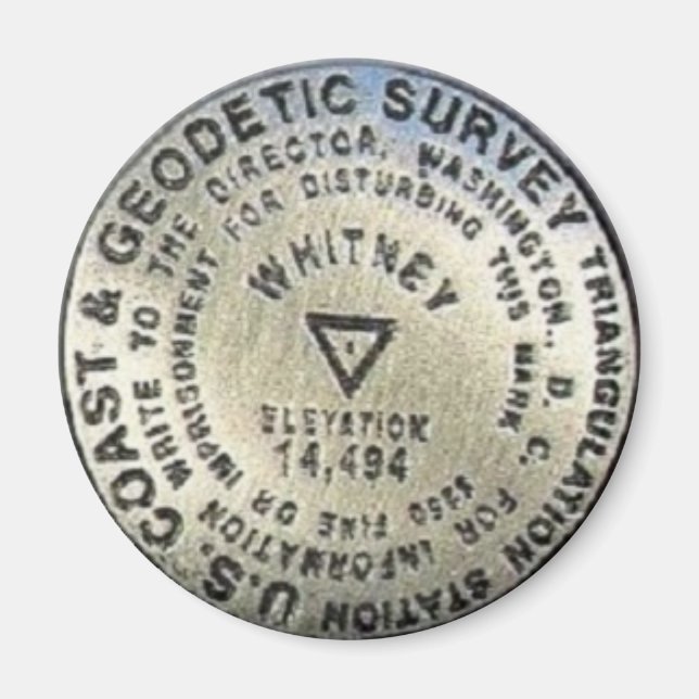 Whitney Summit Marker Magnet (Vorne)