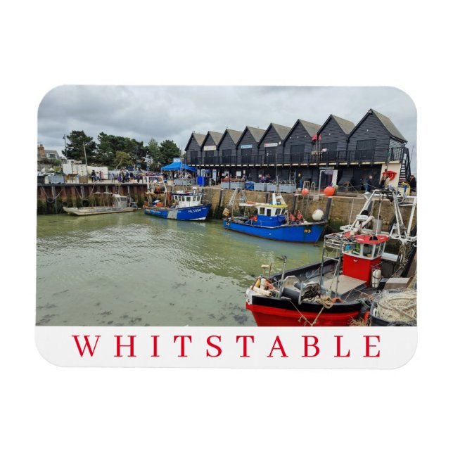 Whitstable harbour view Kühlschrankmagnet Magnet (Horizontal)