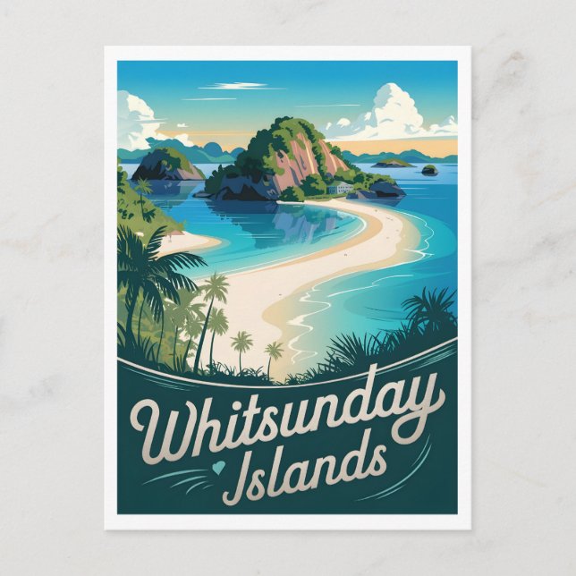 Whitsunday Island Australien Vintag Postkarte (Vorderseite)