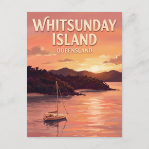 Whitsunday Island Sonnenuntergangs-Kreuzfahrt Airl Postkarte