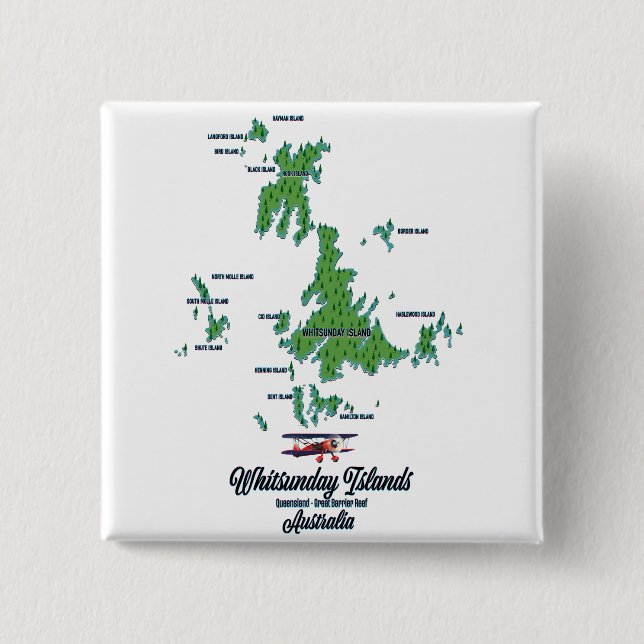 Whitsunday Islands Australia Kartenposter Button (Vorderseite)