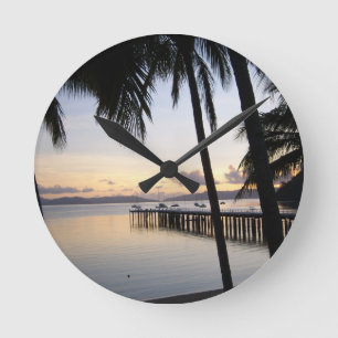 Whitsunday Islands Sunset Clock Runde Wanduhr