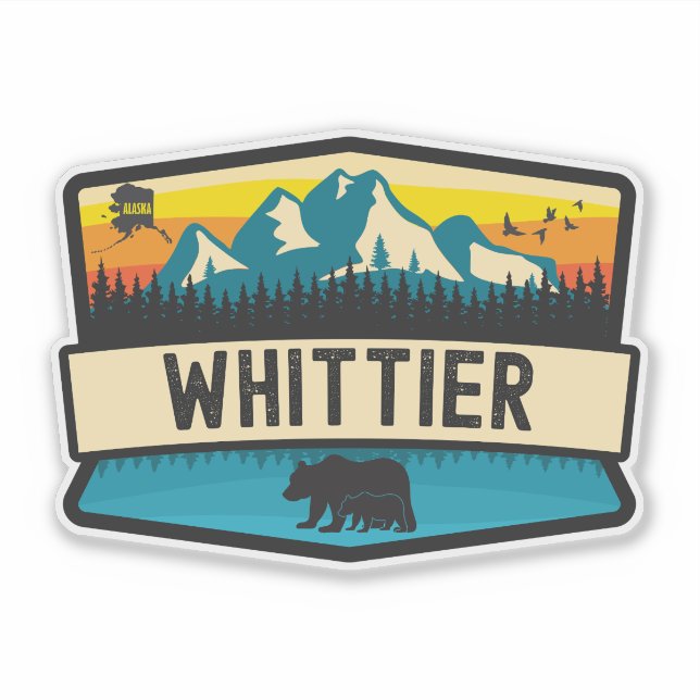 Whittier, Alaska Aufkleber (Vorderseite)