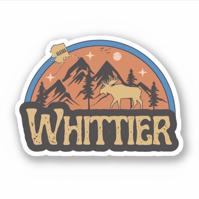 Whittier, Alaska-Aufkleber Aufkleber (Vorderseite)