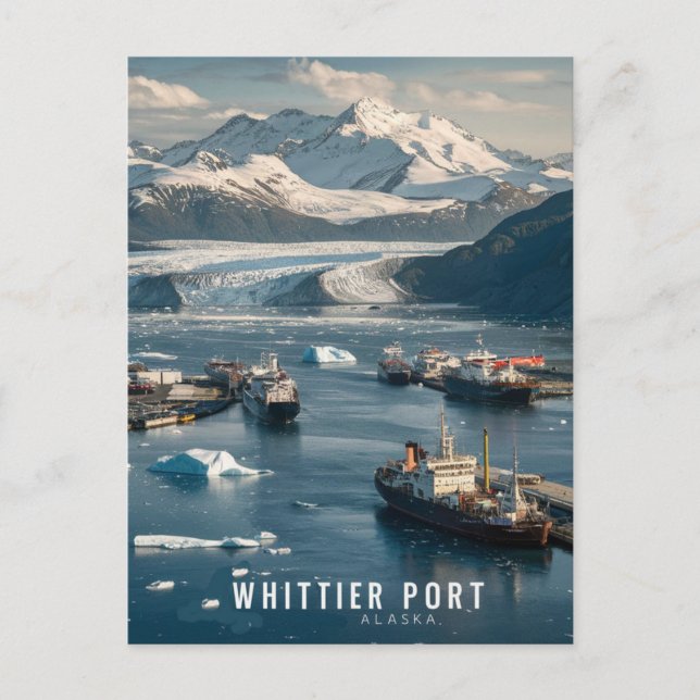 Whittier, Alaska Port Postkarte (Vorderseite)