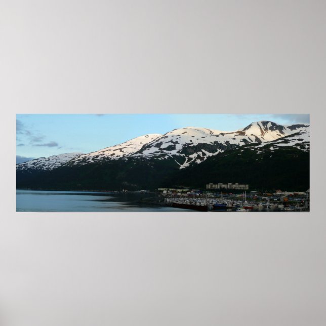 Whittier bei Dusk Landschaftlich Alaska Fotografy Poster (Vorne)
