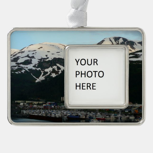 Whittier bei Dusk Landschaftlich Alaska Fotografy Rahmen-Ornament Silber (Vorderseite)