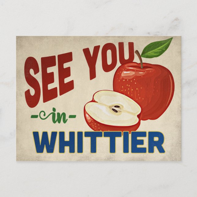 Whittier California Apple - Vintage Travel Postkarte (Vorderseite)