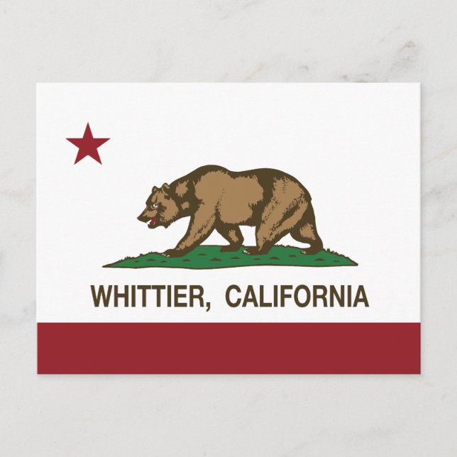Whittier der Staatsflagge in Kalifornien Postkarte (Vorderseite)