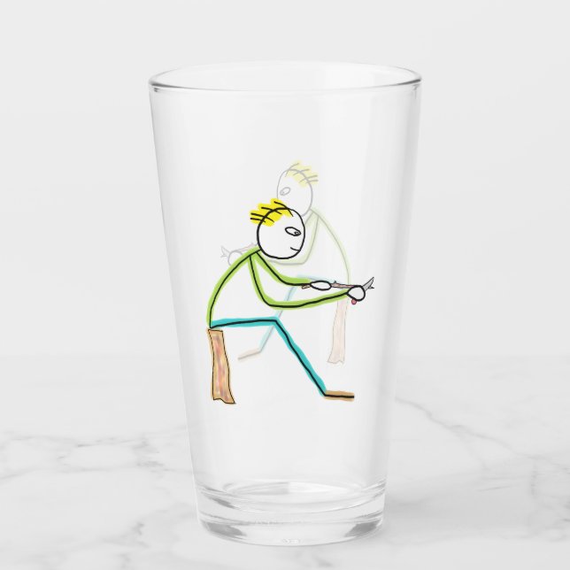 Whittling Stickman Glas (Vorderseite)