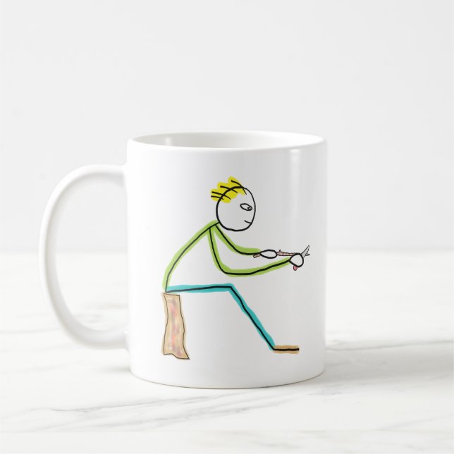 Whittling Stickman Kaffeetasse (Links)