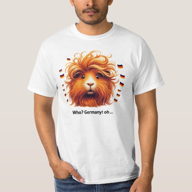 "Who?Germany! Oh..." Lustiges Meme-Meerschweinchen T-Shirt (Vorderseite)