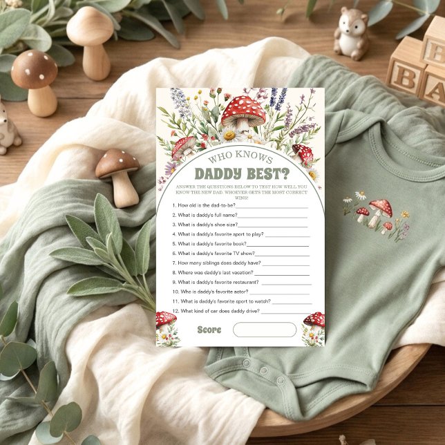 Who knows daddy best Baby Shower Game Card (Von Creator hochgeladen)