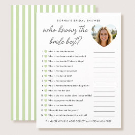 Who Knows The Bride Best Game Card Photo Green Hinweiskarte