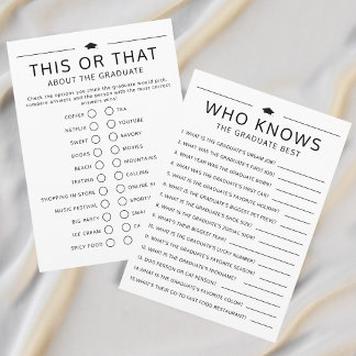 Who Knows The Graduate Best Graduation Party Game Feiertagskarte