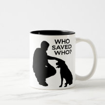 Who saved who mug black print