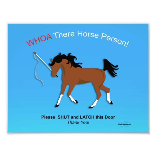 WHOA Horse Barn Sign Fotodruck (Vorne)