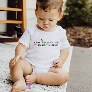 Whoa Nessie   Schottisch Thema 1. Geburtstag Baby T-shirt