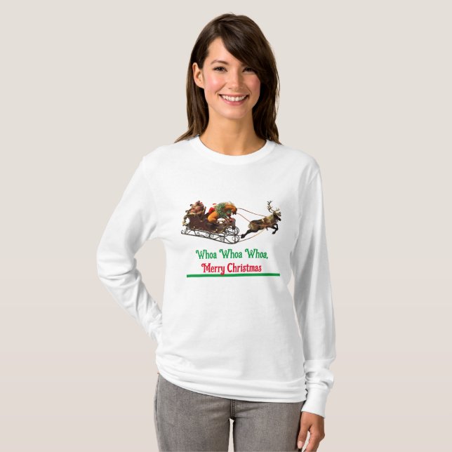 Whoa Whoa Frohe Weihnachten T-Shirt (Vorne ganz)