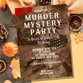 Whodunit Murder Mystery Birthday Einladung