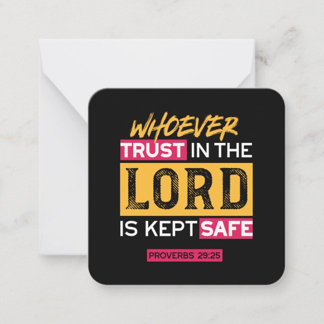 Whoever Trusts in the Lord Is Kept Safe Quote Mitteilungskarte (Vorderseite)