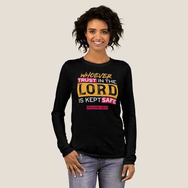 Whoever Trusts in the Lord Is Kept Safe Quote Tri-Blend Shirt (Volle Vorderseite)
