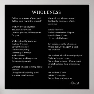Wholeness Soul Selbst Liebe Gedicht Plakat Wand-Po