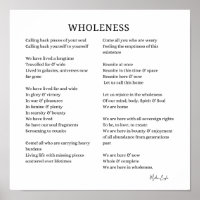Wholeness Soul Self Liebe Gedicht Plakatwand Kunst