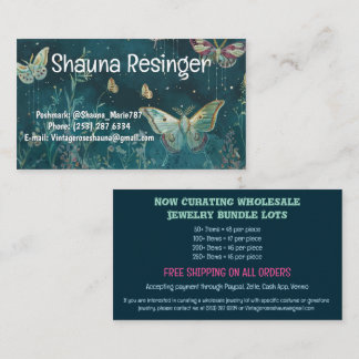 Wholesale Jewelry Sales Butterfly  Visitenkarte
