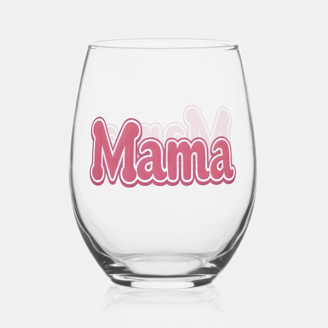 Wholesome MAMA , Mama Geschenk Weinglas Ohne Stiel (Rückseite)