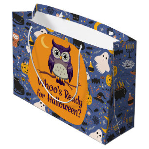 Whoo ist zu Halloween fertig Große Geschenktüte