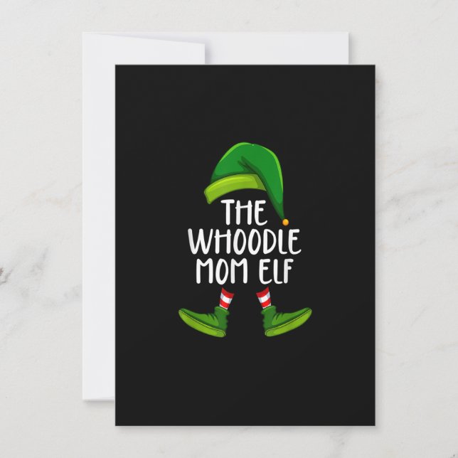 Whoodle Mama Dog Elf Funny Christmas Pajama X mas  Einladung (Vorderseite)