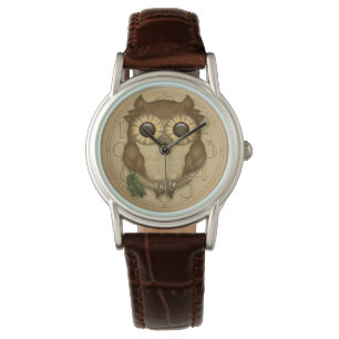 Whoolio die niedliche Brown-Eule Armbanduhr