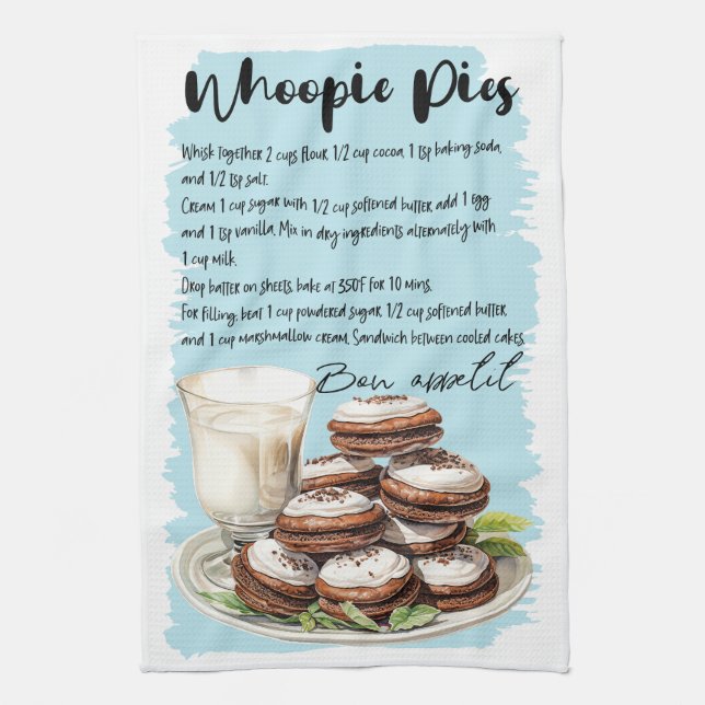 Whoopie Pies backen Rezept Geschirrtuch (Vertikal)