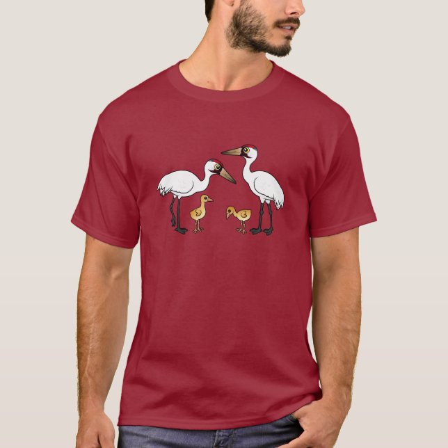 Whooping Kran-Familie T-Shirt (Vorderseite)